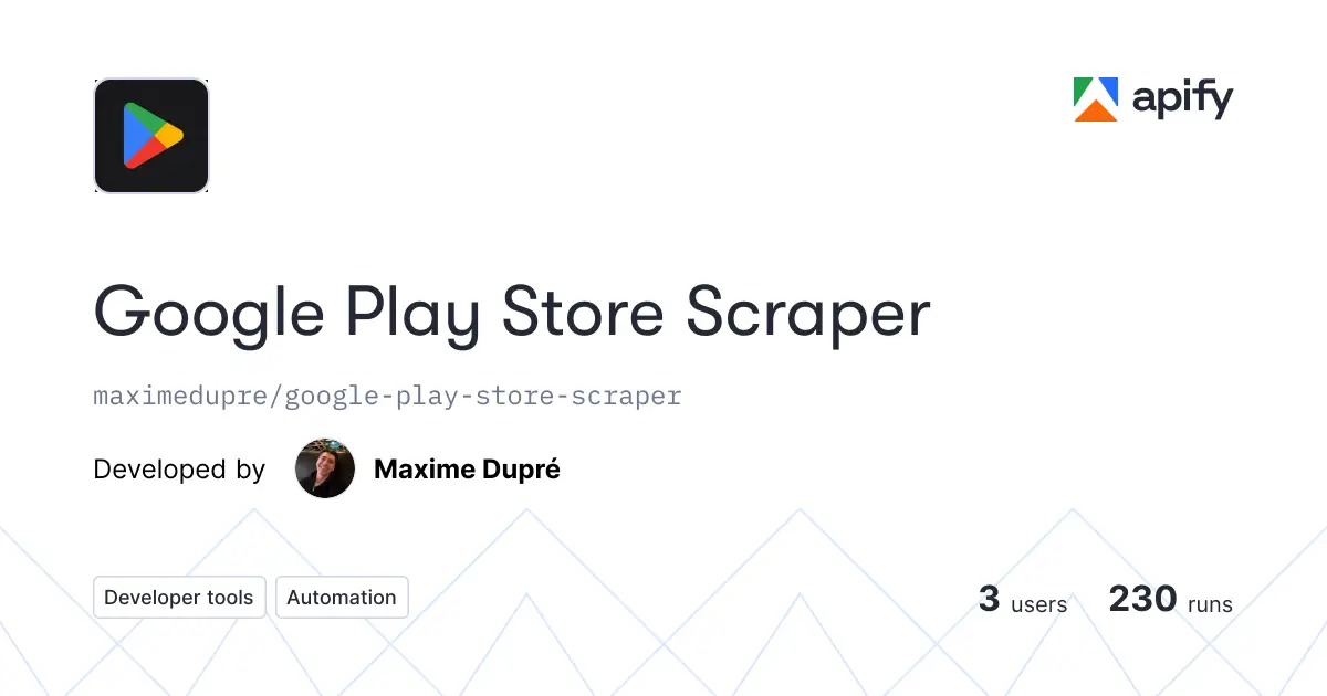 Google Play Store Scraper product image