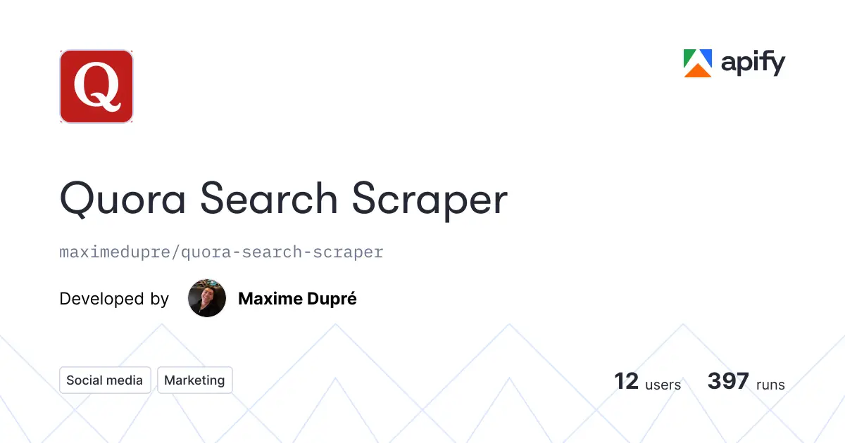 Quora Search Scraper product image