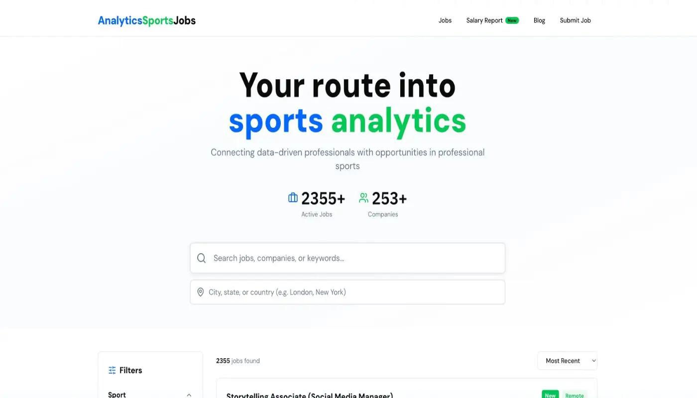 Analytics Sports Jobs product image