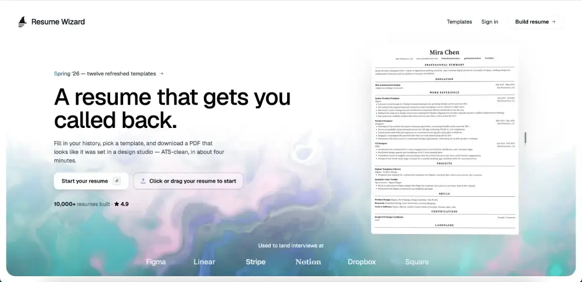 Resume Wizard image number 01