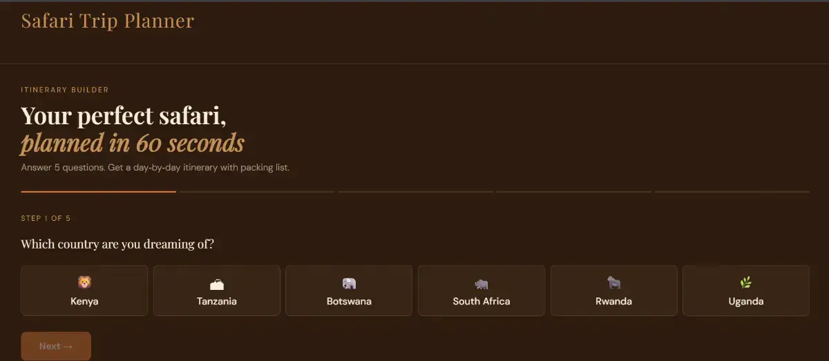Safari Trip Planner image number 11