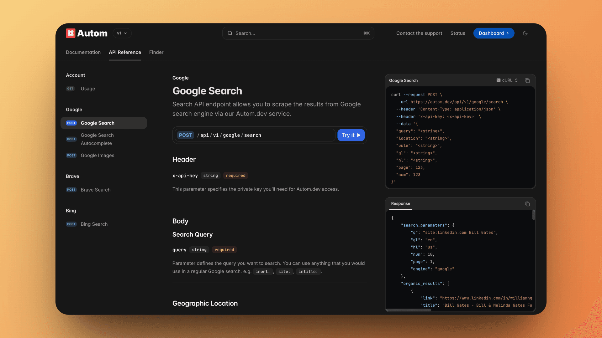 Clean API documentation with interactive playground